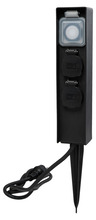 Havestikdåse 2 udtag m/timer sort